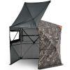 Hunting Blind, 6-7 Person, 288 Degree 5 Side See-Through Ground Blinds with Carrying Bag, Portable Camouflage Tent
