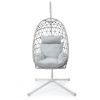 comfortable hanging rope rattan egg white hammock patio swing chair outdoor indoor for adults backyard rocking