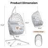 comfortable hanging rope rattan egg white hammock patio swing chair outdoor indoor for adults backyard rocking