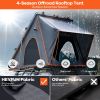 Explorer Pro Rooftop Tent Hard Shell with USB Outlet, Side Awning, Replaceable Netting Curtain&Luggage Racks for 4 Season Camping