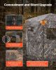 Hunting Blind, 6-7 Person, 288 Degree 5 Side See-Through Ground Blinds with Carrying Bag, Portable Camouflage Tent