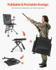 Hunting Chair 360° Swivel Silent Foldable Blind Chair Armrests Anti-Sink Feet